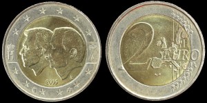 Euro - Belgia, 2 euro 2005 Belg- Luksemb. unia gospod. KM 240 stan I