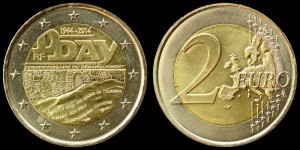 EURO-Francja, 2 Euro Bimetal 2014 - 70 lat D - Day, KM 2174, Stan I