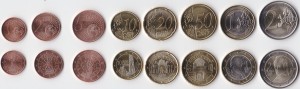 EURO-Austria 1, 2, 5,10, 20, 50 CTS 1, 2 Euro 2020 Zestaw, stan I