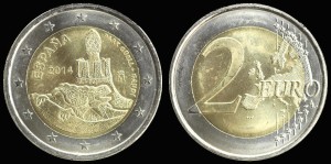 Euro-Hiszpania 2 Euro 2014,Park Guell, KM 1306, Stan I