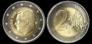 Euro-Hiszpania 2 Euro 2018 głowa króla, stan I