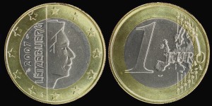 EURO-Luksemburg, 1 Euro Bimetal 2007, Książę Henryk, KM 92, Stan I 