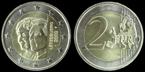 EURO-Luksemburg, 2 Euro Bimetal 2009, Henryk i Charlotta, KM 106, St I