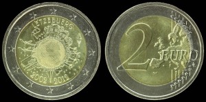 Euro-Luksemburg 2 Euro 2012 10l Euro, KM 119 Stan I