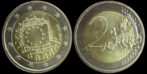 e Łotwa 2 euro 30 lat flagi  km 172.jpeg
