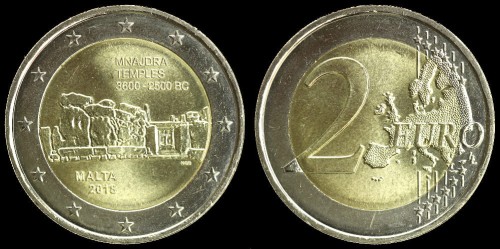 E Malta 2 euro 2018 świątynie Mnajdra.jpeg