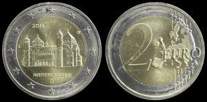 Euro-Niemcy 2 Euro Bimetal 2014 J Niedersachsen, KM 334, Stan I