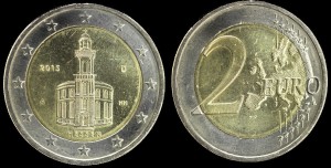 Euro-Niemcy 2 Euro Bimetal 2015 A Hessen, KM 336, Stan I
