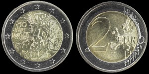 EURO-Niemcy, 2 Euro 2019 D, 30 lat upadku muru berlińskiego, Stan I