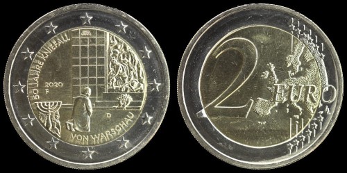 E Niemcy 2 euro 2020 F Willy Brandt po pomnikiem Bohaterow Getta w Warszawie - 50 rocznica.jpeg