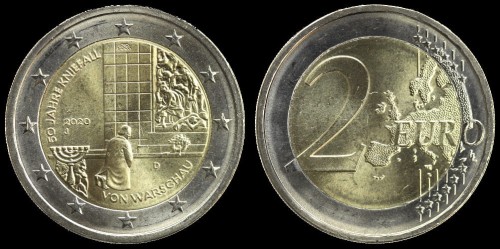 E Niemcy 2 euro 2020 J Willy Brandt po pomnikiem Bohaterow Getta w Warszawie - 50 rocznica.jpeg