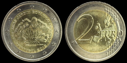 E Portugalia 2 euro 2018 250 lat ogrodu botanicznego w Lizbonie.jpeg