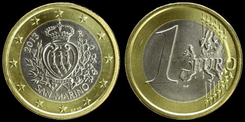E San Marino 1 euro 2013 km 485.jpeg