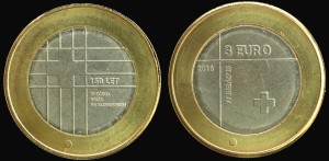 Euro-Słowenia, 3 Euro Bimetal 2016, 150 lat Czerwonego Krzyża, st. I