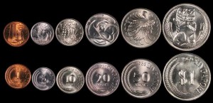 Singapur zestaw 1,5,10,20,50 Cents, 1 Dollar KM 1-6