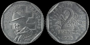 Francja, 2 Francs 1993, Jean Moulin, KM 1062