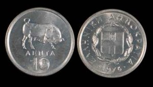 Grecja, 10 Lepta, 1976, KM 113, Stan I