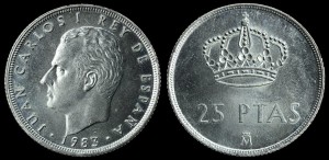 Hiszpania, 25 Pesetas 1982, KM 824