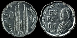 Hiszpania, 50 Pesetas 1992 Bazylika, KM 907, Stan I