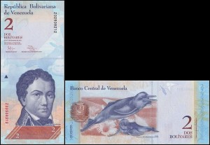 WENEZUELA, 2 BOLIVARES 27.12.2012, ser. Z, zastępcza, Pick 88e