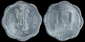 Indie, 10 Paise 1989, KM 39, Stan I