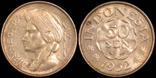 Indonezja, 50 Sen 1952, KM 9, Stan I.jpg