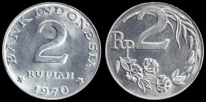 Indonezja, 2 Rupiah 1970 Roślina, KM 21, stan I