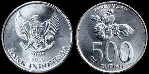 Indonezja, 500 Rupiah różne roczniki, Kwiat jaśminu, KM 67, Stan I
