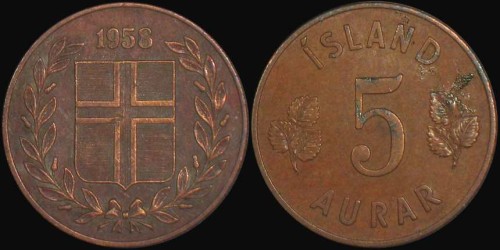 Islandia, 5 Aurar 1958, KM 9, Stan II.jpg