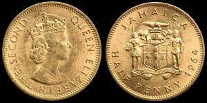 Jamajka, 1/2 penny 1964, KM 38, stan I-