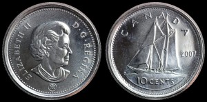 Kanada, 10 Cents 2007, KM 492 Stan I