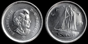 Kanada, 10 Cents 2008, KM 492 Stan I