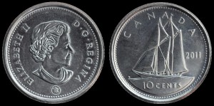 Kanada, 10 Cents 2011, KM 492 Stan I