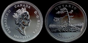 Kanada, 25 Cents 1992, KM 223, Ontario, Stan I