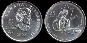 Kanada, 25 Cents 2007, Vancouver 2010 Karling, KM 684 Stan I