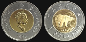 Kanada, 2 Dollars Bimetal Niedźwiedź Polarny, KM 270, Stan I-