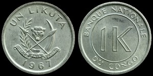 Kongo, 1 Likuta 1967, KM 8, Stan I