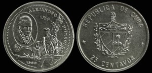 Kuba, 25 Centavos 1989, A. von Humbolt, KM 361, Stan I