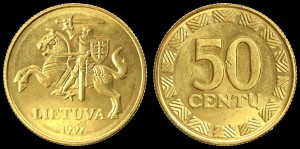 Litwa, 50 Centu 1997, KM 108, Stan I