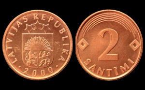 Łotwa, 2 Santimi 2000, KM 21, Stan I