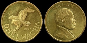 Malawi, 1 Kwacha różne roczniki, KM 28, Jastrząb, Stan I