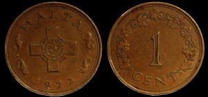 Malta, 1 Cent różne roczniki, KM 8, Stan III