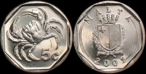 Malta, 5 Cents 2001, KM 95, Krab.jpg