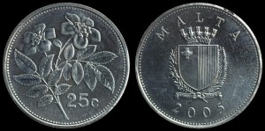 Malta, 25 Cents 2005, KM 97, Stan I-