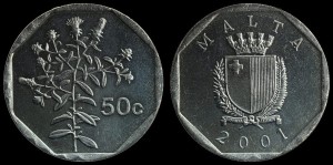 Malta, 50 Cents 2001, KM 98, Stan I