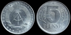 Niemcy-NRD, 5 Fenigów różne roczniki, KM 9.1, Stan I