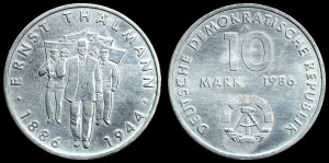 Niemcy-NRD, 10 Marek 1986 A, 100 urodziny E. Thalmann, KM 109, Stan I-