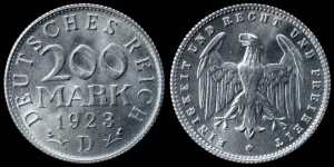 Niemcy, 200 Marek 1923D, KM 35, Stan I 