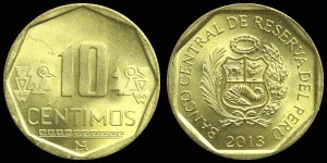 Peru, 10 Centimos 2013, KM 305.4