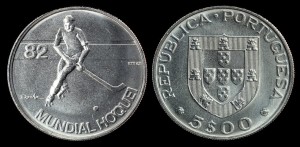 Portugalia, 5 Escudos (1982) Hokej na wrotkach, KM 615